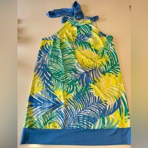 Mudpie women’s Tropical Halter Dress with Leaf Print size medium
